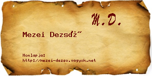Mezei Dezső névjegykártya
