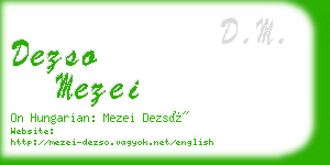 dezso mezei business card